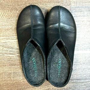 Stegmann Maria Mule Clog Black Leather Wool Cork Size 8